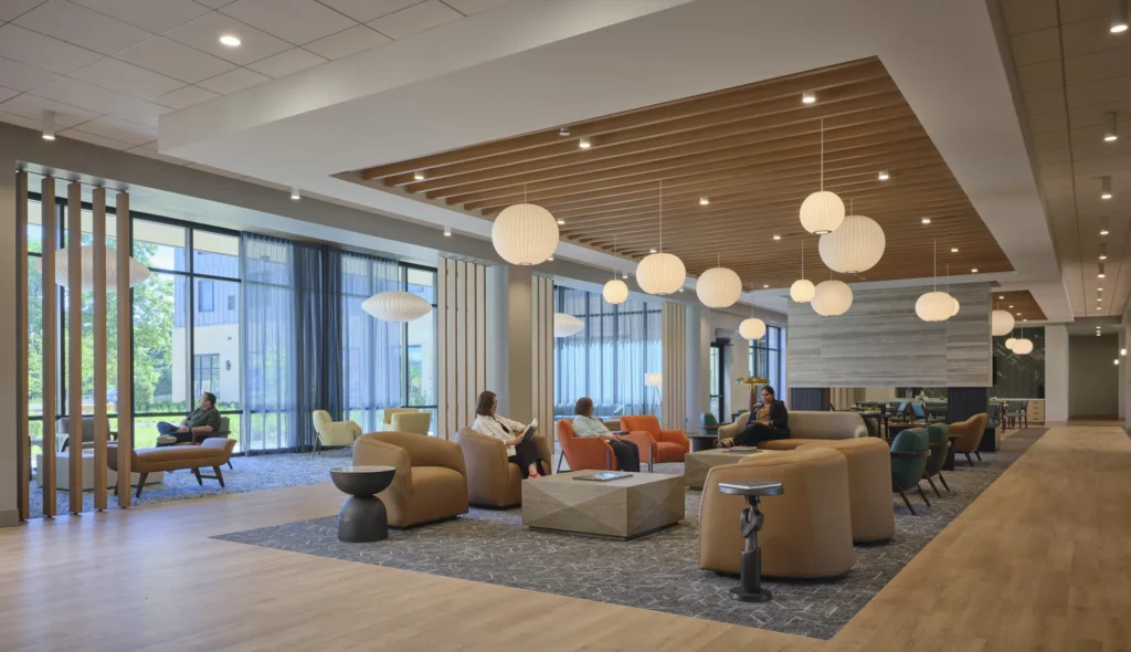 Deerfield Supportive Living fireplace lounge