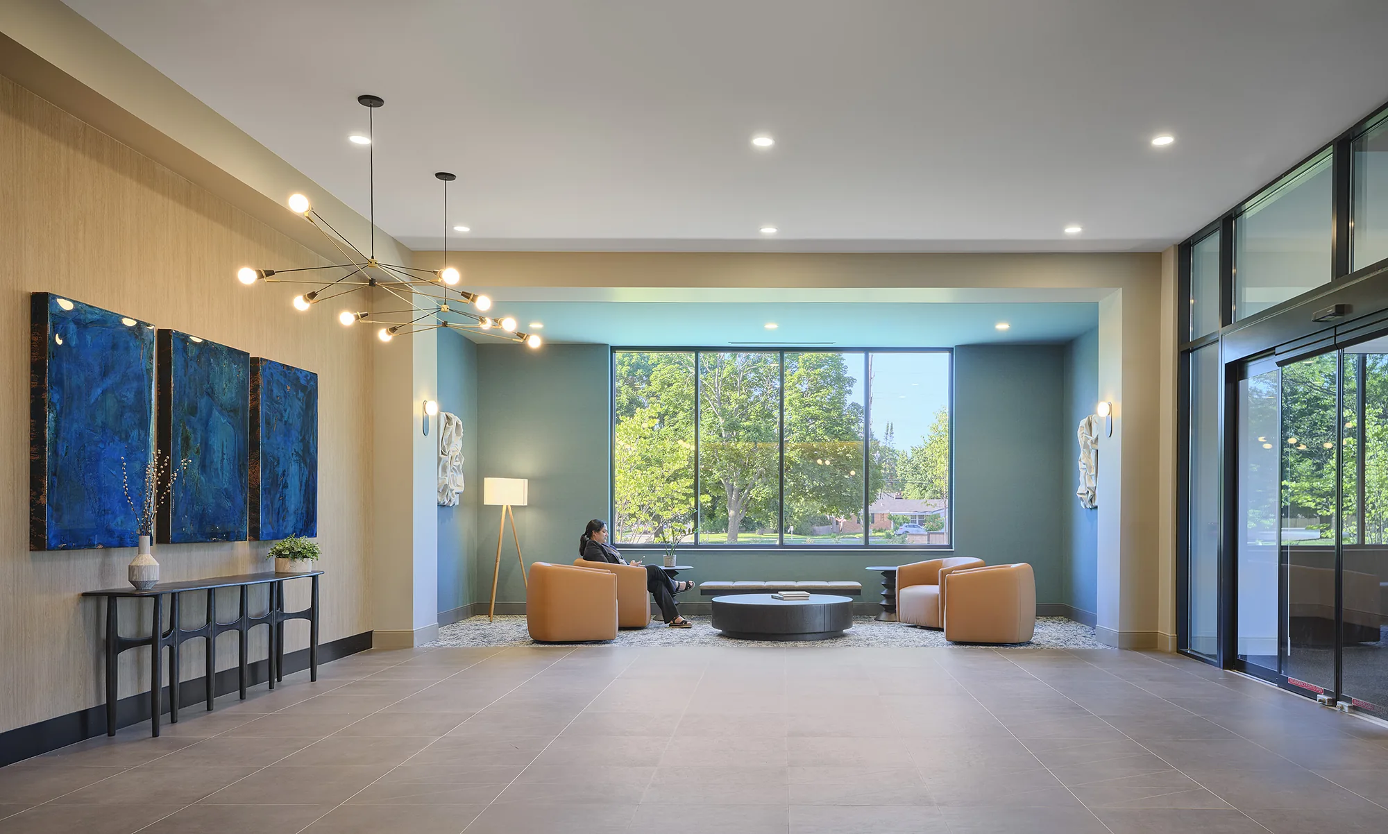 Deerfield Supportive Living lobby lounge seating